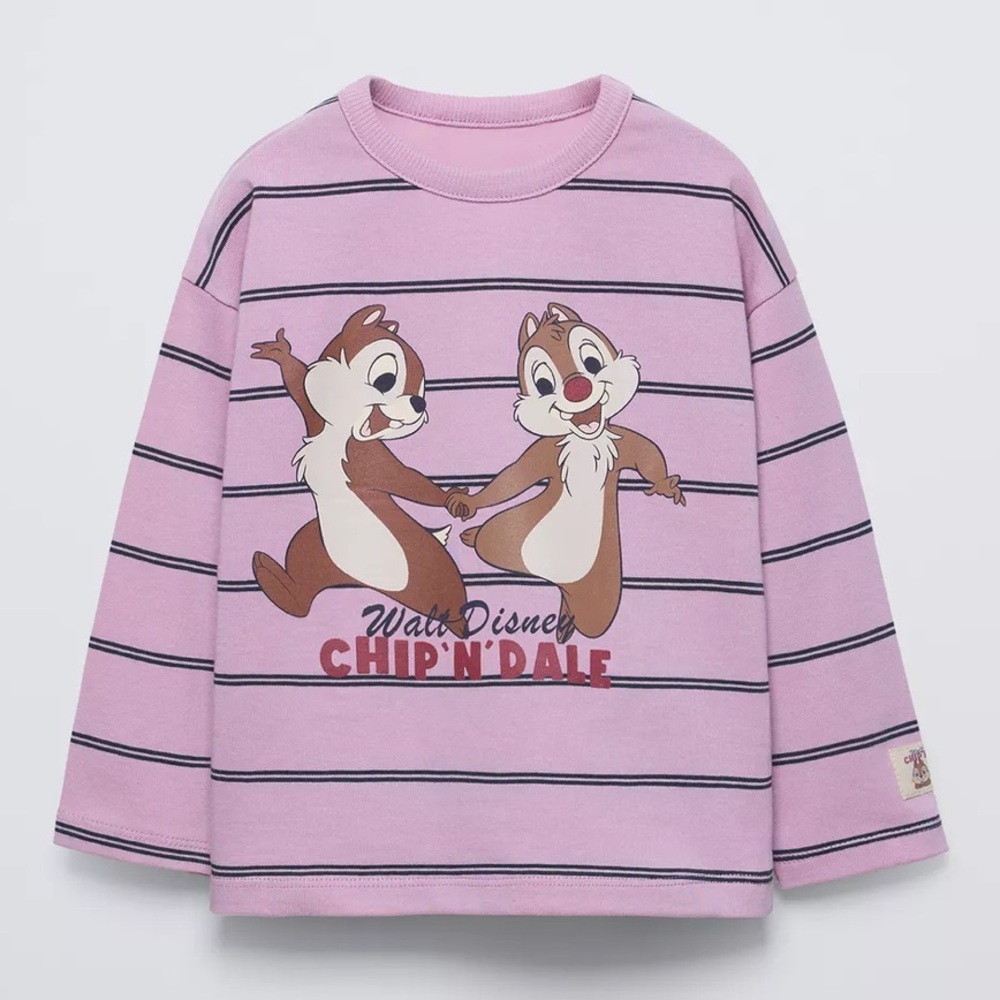Zara Kids Chip 'n Dale Purple Sweatshirt Disney